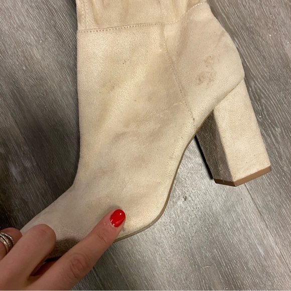 BP | Cali Stretch Over The Knee Vegan Suede Boots In Taupe Size 9.5 NWOT - Picture 5 of 7